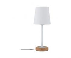 Paulmann 79636 Lampada da Tavolo Â Neordic Stellan Max.1 x 20Â W E27Â Bianco/Polpa di 230Â V/Metallo/Legno