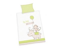 Herding Baby Best Set di Biancheria da Letto, Flannel, Bianco, 100 x 135 cm, 40 x 60 cm