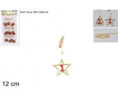 DUE ESSE Mollette Calendario Avvento, 24 Pezzi, Multicolor