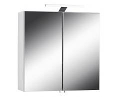 Cavadore Sleek Armadio con Specchio, Legno, Bianco, 60 x 60 cm