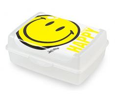 H&H 9914300 Smiley Porta Pranzo, 17x13x6,4 cm, Trasparente/Bianco