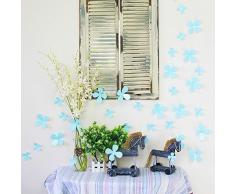 Walplus Turchese 3D Fiori adesivi da parete rimovibile autoadesivo arte murale decalcomania vinile DECORAZIONE CASA fai-da-te VIVENTE ufficio camera letto carta parati cameretta bimbi regalo, 9 x 9