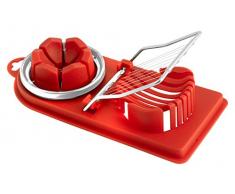 Home Tagliauova con 2 Usi, Rosso/Acciaio, 14x4x27 cm