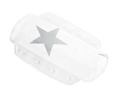 Kleine Wolke - Cuscino cervicale Stars in Schiuma di PVC, 32 x 22 cm, Colore: Grigio Argento