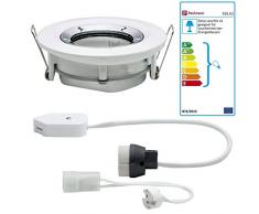 Paulmann 93663 Led Nova Faretto da Incasso Rotondo, Bianco/Cromato, Orientabile Senza Lampadina Max. Faretto da Incasso 35 W Gu10 O Gu5.3, In Alluminio, Opaco