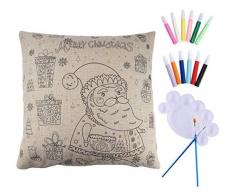 NOVAGO - Federa per Cuscino, Motivo: Babbo Natale, 45 x 45 cm