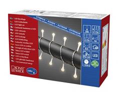 Konstsmide 3695Â âÂ 103Â âÂ Catena luminosa LED con piccole rotonde diodi/per esterni (IP44)/certificato VDE/24Â V trasformatore esterno/160Â diodi a luce bianca calda/cavo trasparente