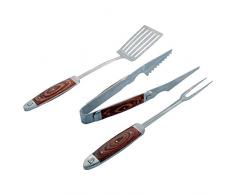 LAGUIOLE - Valigetta Barbecue - Utensili per Barbecue - Acciaio Inossidabile - Marrone Scuro