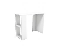 MINAR by Homemania Homemania Scrivania Nano Colore Bianco, 18 mm di qualità E1. Laminato Melaminico. Fasce Laterali in PVC 0,40 mm-Mobile Arredo Design-per Ufficio, Studio, Camera, Cameretta, Unica