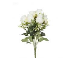 Aufora H0226Â A bouquet di rose artificiale decorativo mazzo, bianco