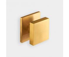 Pushka Home Lussuoso pomello per Porta Anteriore in Ottone Massiccio, Stile Contemporaneo, Quadrato, Color Oro