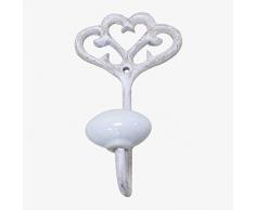 Better & Best - Appendiabiti a Forma di Cuore, Colore: Bianco, Dimensioni: 6,3 x 4,2 x 12 cm, Materiale: Metallo, Taglia Unica