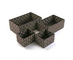VERSA - Set di 4 scatole Marrone + Beige, Multicolore, Non Applicate, Colore: Marrone