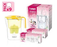 Bwt Caraffa Vita 2.6l-Timer Yellow + 9 filtri, Giallo, Taglia Unica