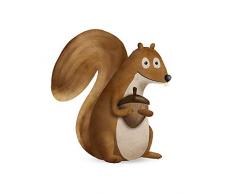 Komar - Quadro da Parete con Immagine di Cute Animal Squirrel, per Soggiorno, Camera da Letto, Decorazione, Stampa Senza Cornice, Disponibile in 3 Misure, Bianco, Marrone, P111G-40x50