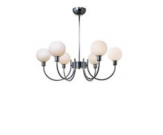 SP Light and Design Diva Sospensione 6 R, Struttura Cromo, Vetro Grigio Lampada 4 W