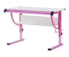 Robas Lund Scrivania per Bambini Regolabile, School II, MDF/Metallo, Rosa/Fucsia, 60x118x93 cm, 40052GP2