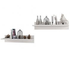 LifeStyleDesign - Mensola da Parete Rico, in Legno, Bianco, 60 x 14 x 14 cm