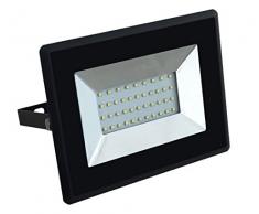 Faro LED Esterno 10W, Ip65 per Esterni, Nero con Vetro, Ip65 2550Lm, Luce Naturale 4000K