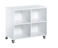 Hoppekids MDF scaffale libreria per bambini su ruote, in legno, bianco