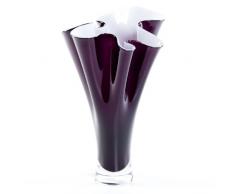 DiKasa Vaso Vetro Viola E Bianco