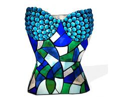 World Art, TWTS16308, Lampada scultura da tavolo corpetto, Lampade Tiffany, 29 x 40 x 23 Cm