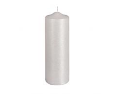 Rayher Stumpenkerze Perlmutt, 8cm, WeiàŸ, 25cm, Gelackt, Geriffelt Candela Madreperla, 8cm ø 25cm, Verniciata, Scanalata, Cera, Bianco, 8 x 8 x 27 cm, 6 Unità