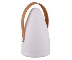 Reality Leuchten R57090101 - Lampada da tavolo a LED a batteria, per esterni, in plastica bianca, inclusa 1 Watt RBG LED con cambiamento di colore