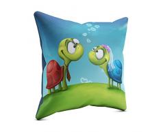 Picanova - Cuscino Decorativo in Raso, Multicolore, 40 x 40 cm