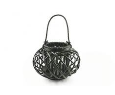 Villa dEste Home Tivoli Lanterna, Rattan, Nero, Taglia Unica