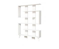 Homemania Libreria Jane Scaffale, Mobile - con Ripiani - da Salotto, Ufficio - Bianco in Legno, 120 x 22 x 164 cm