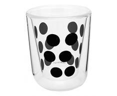 ZAK Designs 0439-4716 0550-1400 E, Bicchiere da caffè a Doppia Parete in Vetro, 19 cl, Colore: Nero