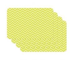 Venilia ÃP.Anis Stampate Zigzag Spesso Verde Anice, Tavola, Tovaglietta per Sala da Pranzo, a Prova di Cibo, 4 Pezzi, 30 x 450 cm, 59075, 30 x 45 cm