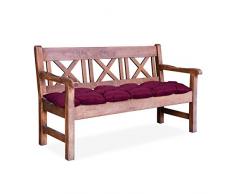 Relaxdays Cuscino per Panca da Giardino, Imbottitura per panchina a 2 posti da Legare, Pieghevole, Tessuto, Rosso, HLP: 8x118x52cm