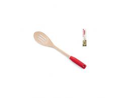 Home 0 Cucchiaione Forato, 30 cm, Rosso/Legno, 6x30.5x1.5 cm