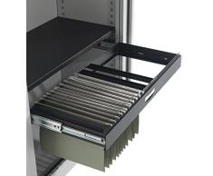 Office Ippopotamo Doppio Scopo Tambour Armadio mensola, Metallo, Nero, Metallo, Nero, 95 x 37 x 10 cm