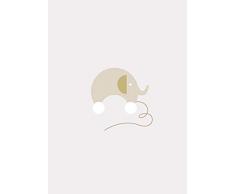 Komar - Quadro da Parete Baby Happy in 3 Misure, per Soggiorno, Camera da Letto, Decorazione, Braun, Weiß, Grau, P108-50x70