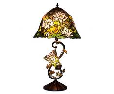 World Art, TWGF16313, Lampada da tavolo floreale, Lampade Tiffany, 41 x 74 x 41 Cm