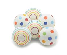 Set di 6 pomelli Grandi in Ceramica Dipinti a Mano per cassettiere, Ante di armadi, cassettiere, Guardaroba, Realizzati a Mano con Finitura Argento