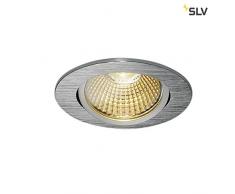 SLV New TRIA - Lampada da soffitto a LED per interni, in alluminio spazzolato, 1800-3000 K, 7,2 W, 7,3 W, colore: Argento
