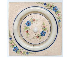 112/32/S/AZ - Plafoniera ceramica quadrata colore blu, reattanza elettrica, senza tubo - 32 W