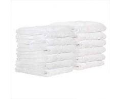 iDesign Ribbed Bagno a Coste, Kit Piccoli Cotone 100%, Set da 12 Asciugamani Viso e Corpo con Nastro per Appendere, Bianco, 33,0 cm x 0,3 cm, unitÃ