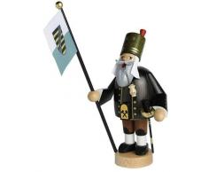 KWO Olbernhau 21176 Brucia incenso Minatore con Bandiera in Mano, 20 cm