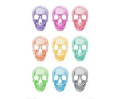 Empire Skulls Pop Art - Poster con accessori inclusi (2 aste di plastica trasparente, lunghezza: 62 cm)
