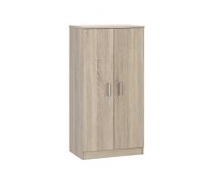 Habitdesign Scarpiera a due ante, mobile ausiliario, modello base, rifinito in rovere canadese, misure: 55 cm (larghezza) x 108 cm (altezza) x 36 cm (profondità)