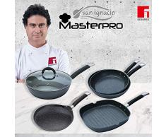 MasterPro Home Edition Black Set padelle 2 sartenes + wok + grill + pancake Nero