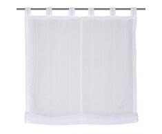 Home Fashion 79483-801 - Tenda avvolgibile con Passanti, in Tessuto Voile a Righe Sottili, 140 x 120 cm, Colore: Bianco