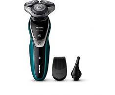 PHILIPS Shaver Series 5000 S5650/45 Rasoio Elettrico Rotazione Trimmer Nero, Verde, Argento