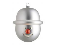 Alessi Pazzo di Neve AMJ13 18 Pallina di Design per Albero di Natale in Vetro Soffiato Decorato a Mano