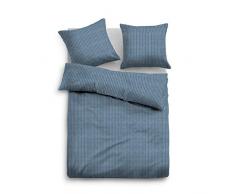 Tom Tailor 0849915 - Biancheria da letto in flanella di cotone con federa per cuscino, 1 x 200 x 200 cm + 2 x 80 x 80 cm, colore: jeans